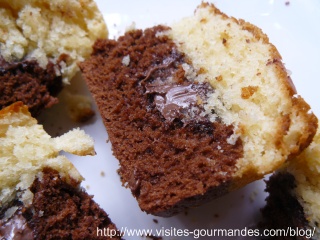 Muffins smarties - chocolat blanc-coeur nutella